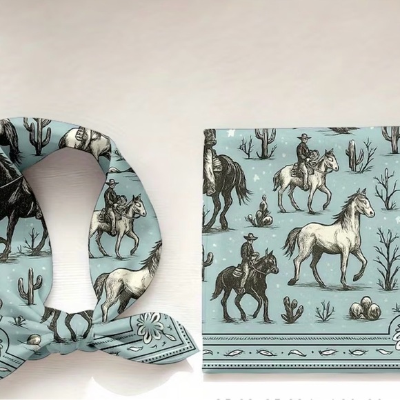 BOUTIQUE COWBOY PRINT SCARF 🤠 - Picture 2 of 3